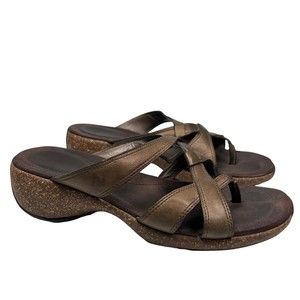 MERRELL Women's Size 8 Sundial Cross Antique Brass Wedge Sandals Shoes